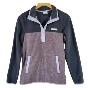 COLUMBIA Small Benton Springs 1/4 Snap Pullover Lavender‎ warm cozy travel wear